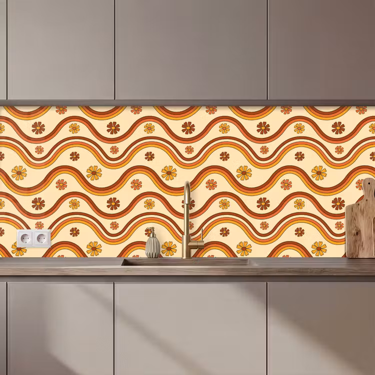 Kitchen splashback - Vintage - Patterns - Rainbow — 1