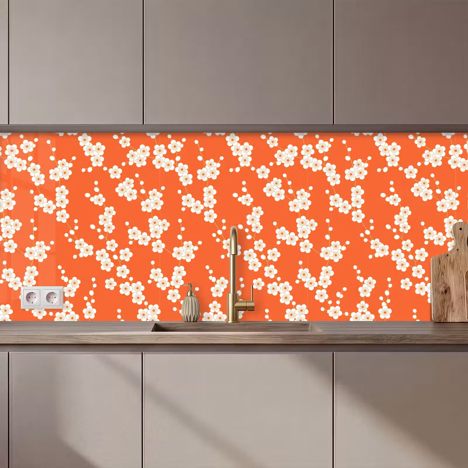 Kitchen splashback - Sakura - Flowers - Pattern - Japan — 1