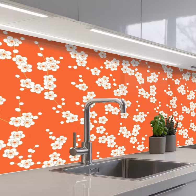 Kitchen splashback - Sakura - Flowers - Pattern - Japan — 2