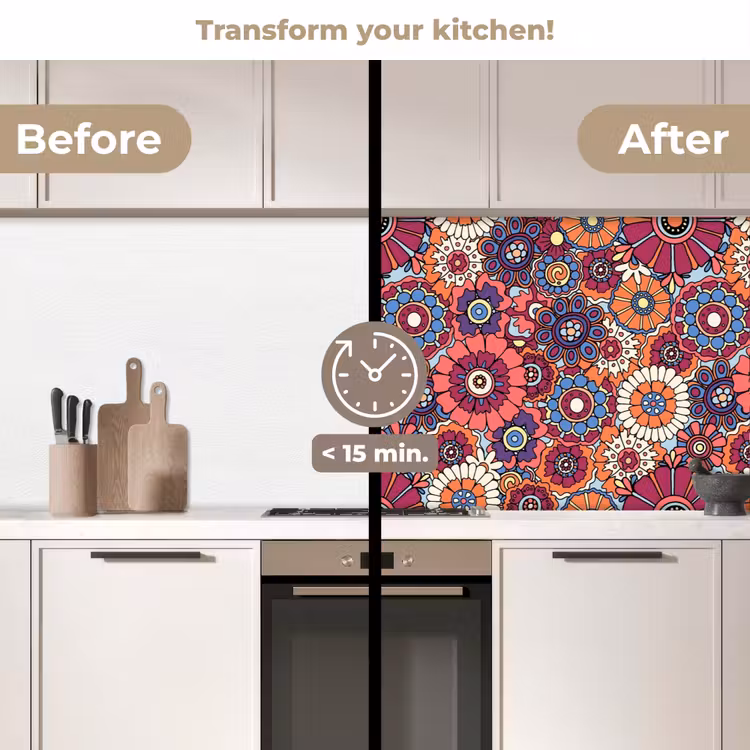 Kitchen splashback - Vintage - Patterns - Flowers - Plants — 3
