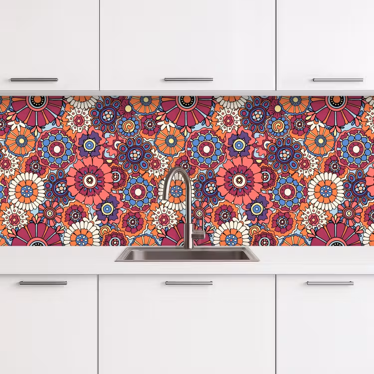 Kitchen splashback - Vintage - Patterns - Flowers - Plants — 4