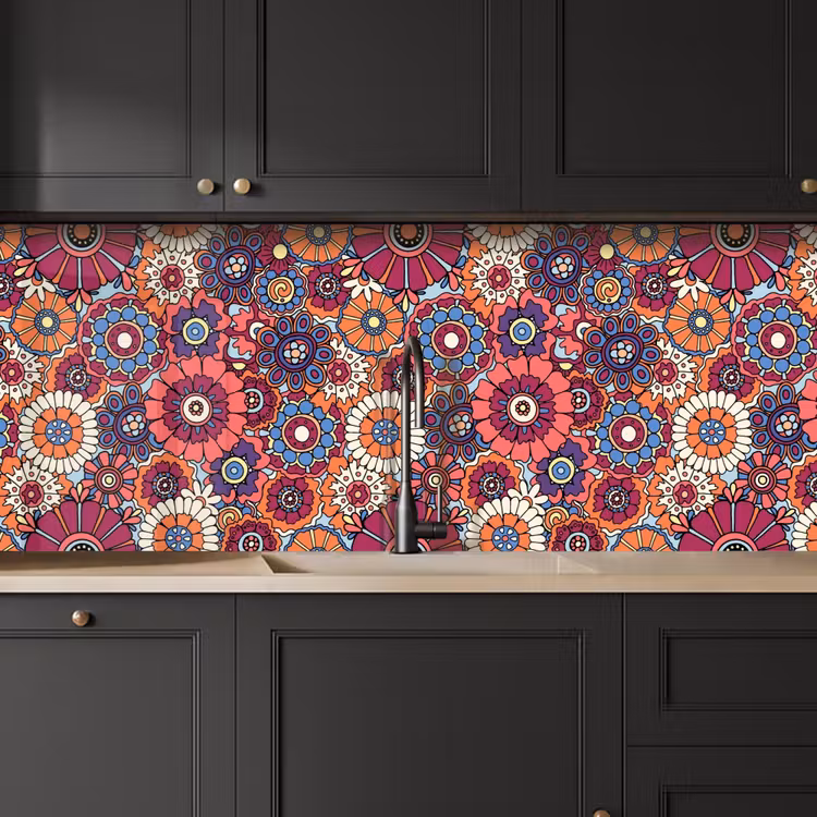 Kitchen splashback - Vintage - Patterns - Flowers - Plants — 6