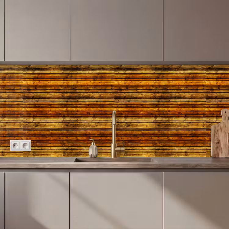 Kitchen splashback - Vintage - Wood - Patterns - Shelves — 1