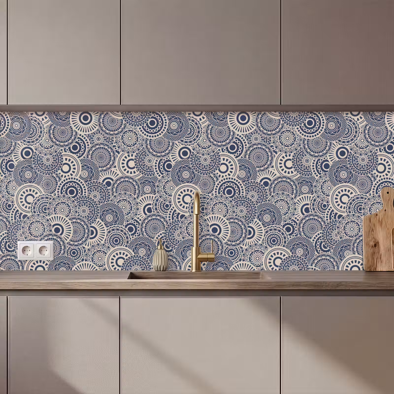 Kitchen splashback - Mandala - Blue - Pattern — 1