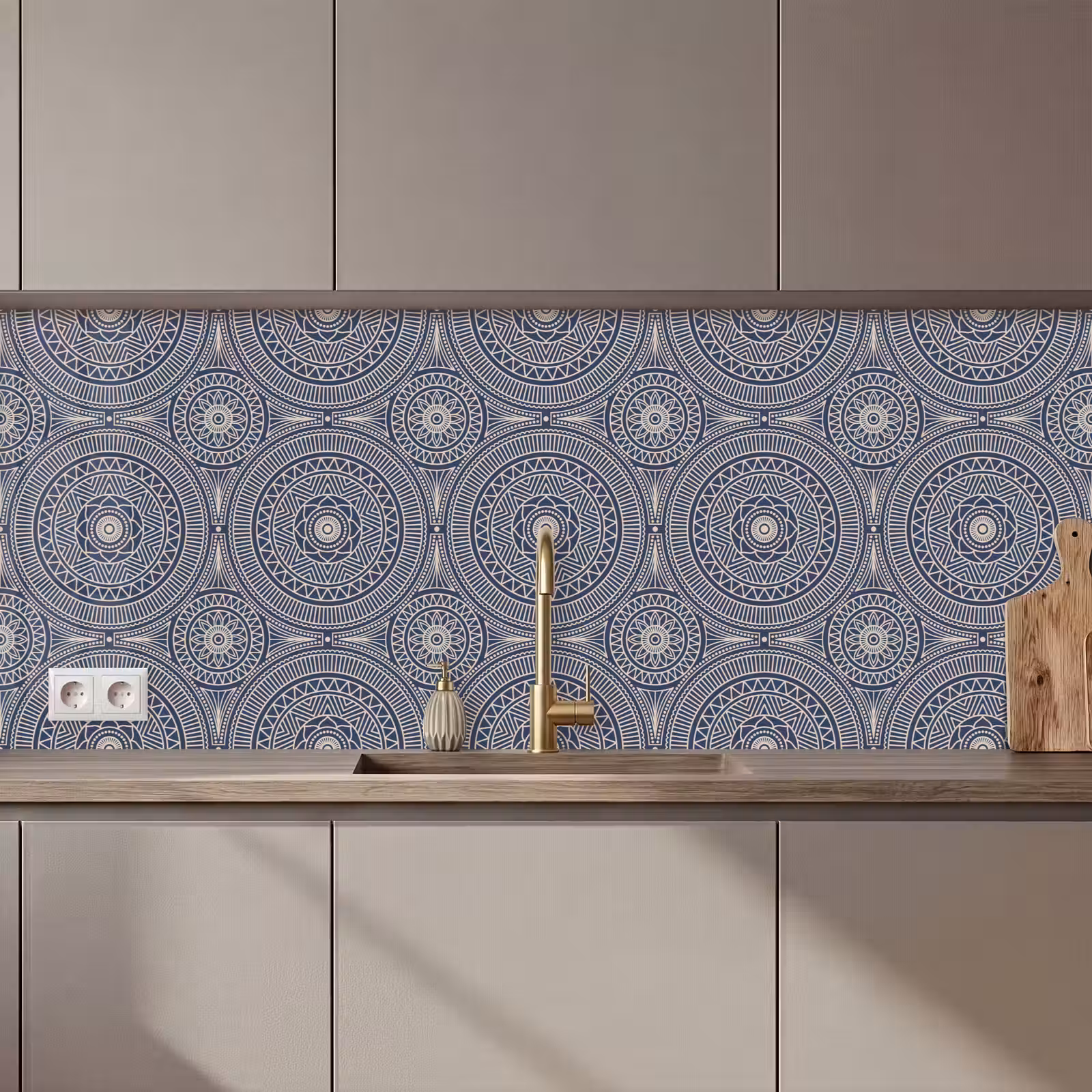 Kitchen splashback - Mandala - Blue - Pattern - Abstract — 1