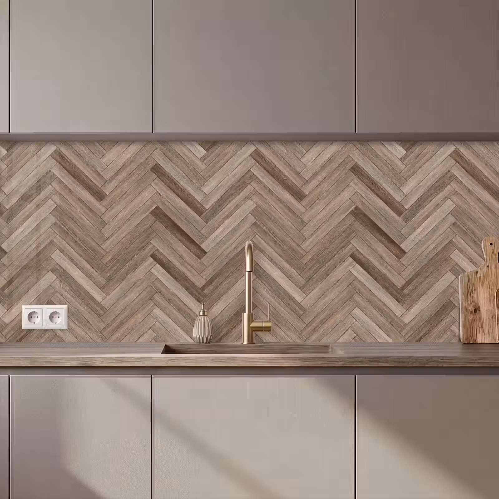 Kitchen splashback - Patterns - Wood - Brown — 1