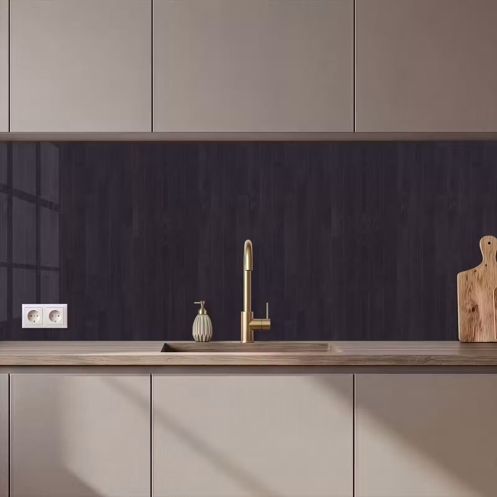 Kitchen splashback - Shelf - Black - Patterns — 1
