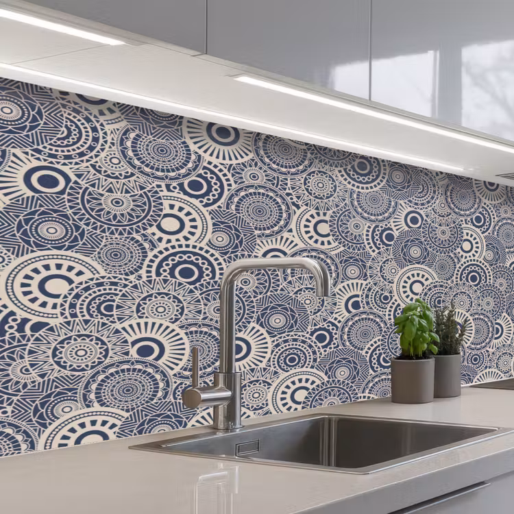Kitchen splashback - Mandala - Blue - Pattern — 2