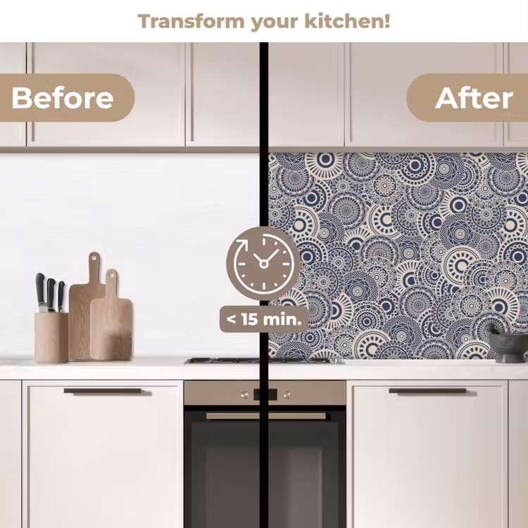 Kitchen splashback - Mandala - Blue - Pattern — 3