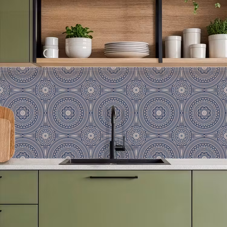 Kitchen splashback - Mandala - Blue - Pattern - Abstract — 8