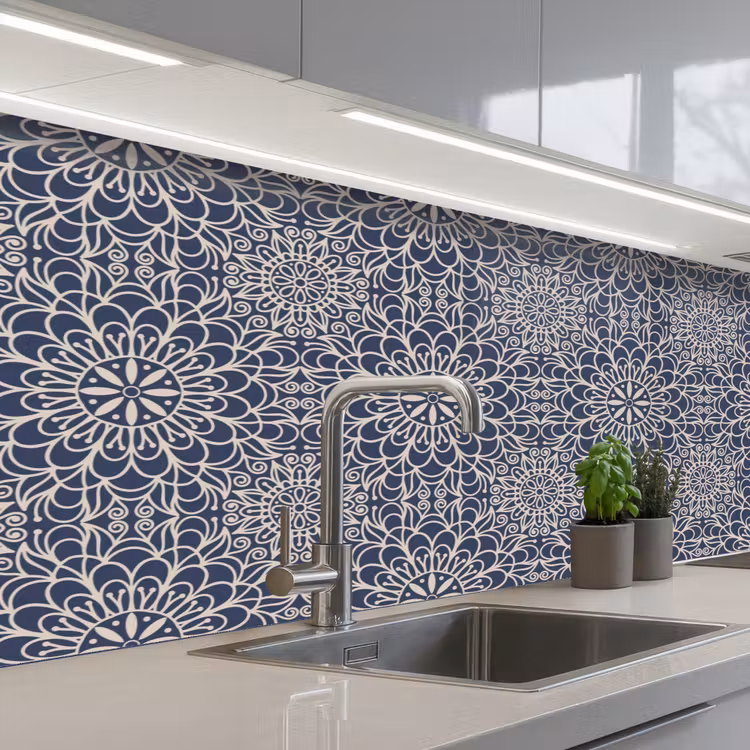 Kitchen splashback - Mandala - Blue - Patterns — 2