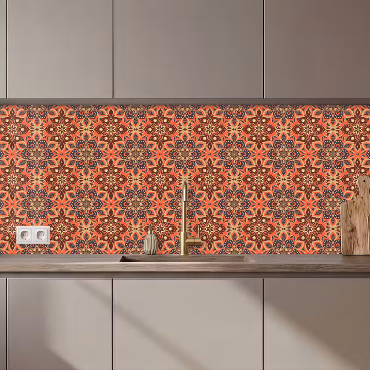 Kitchen splashback - Mandala - Flowers - Pattern - Retro — 1
