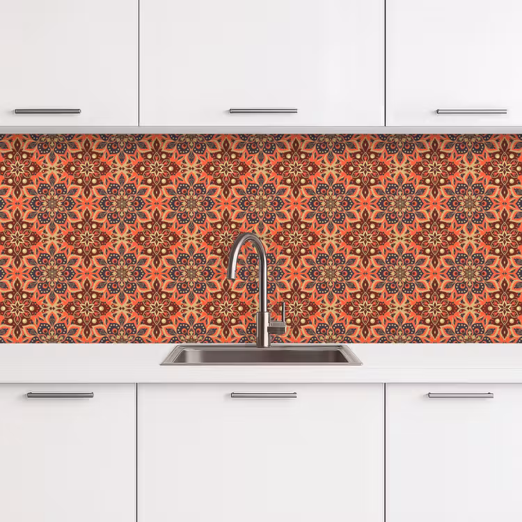 Kitchen splashback - Mandala - Flowers - Pattern - Retro — 4