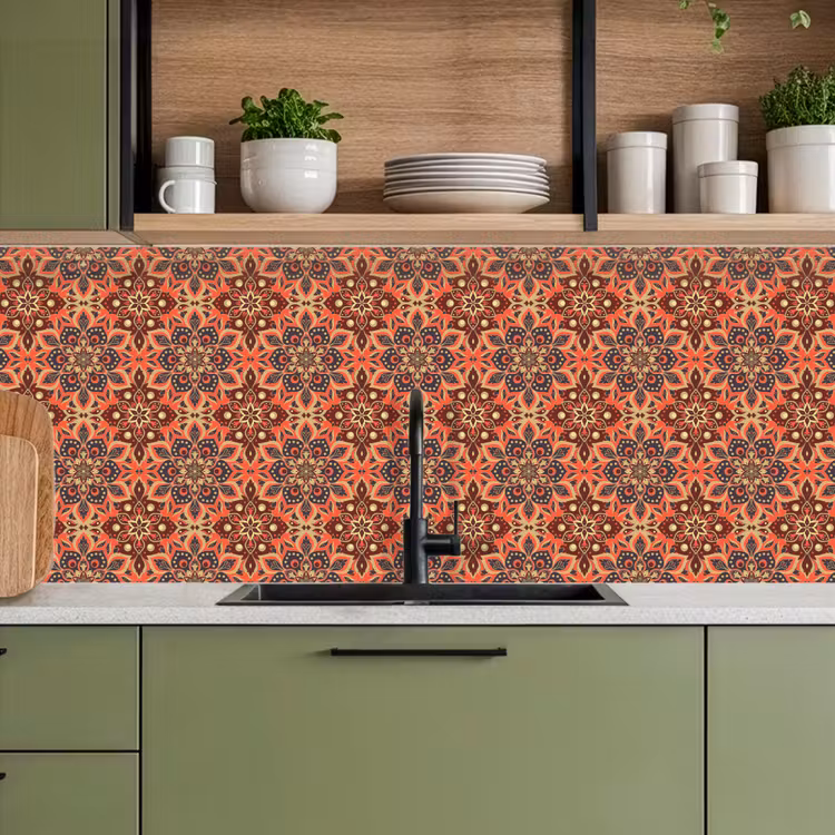 Kitchen splashback - Mandala - Flowers - Pattern - Retro — 8