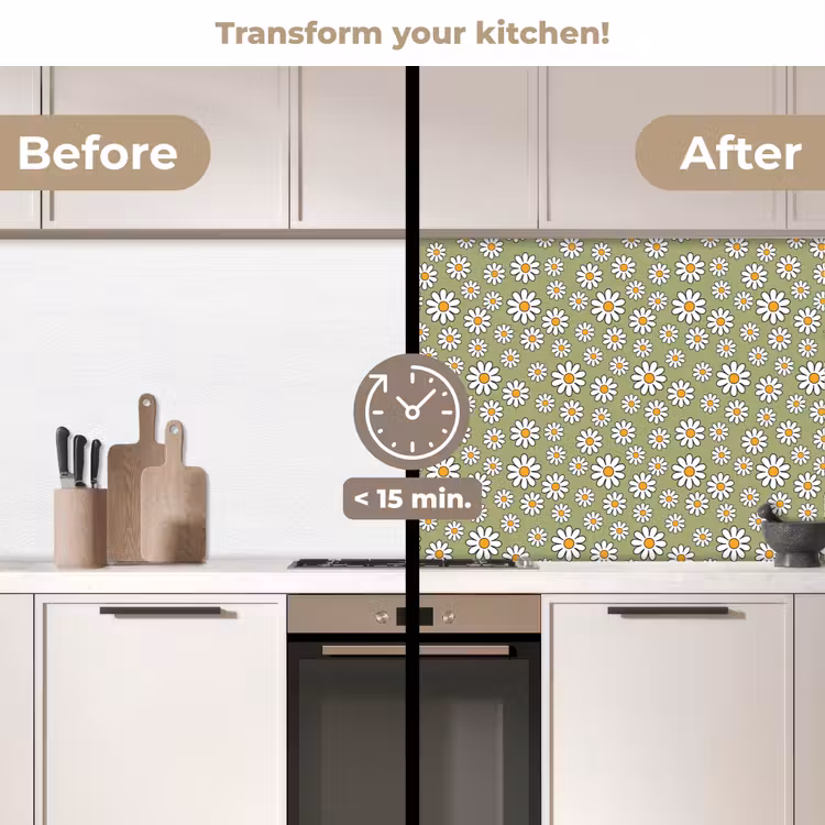 Kitchen splashback - Vintage - Patterns - Daisies — 3