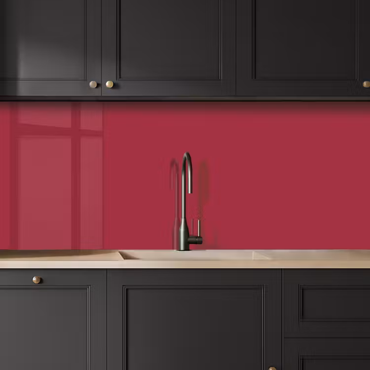 Kitchen splashback - Red - Solid color — 6