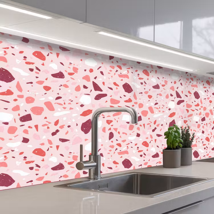 Kitchen splashback - Terrazzo - Pattern - Pink — 2