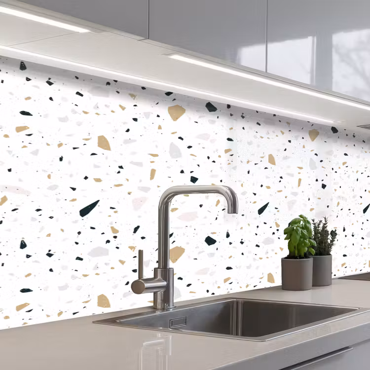 Kitchen splashback - Terrazzo - Pattern - White - Neutral — 2