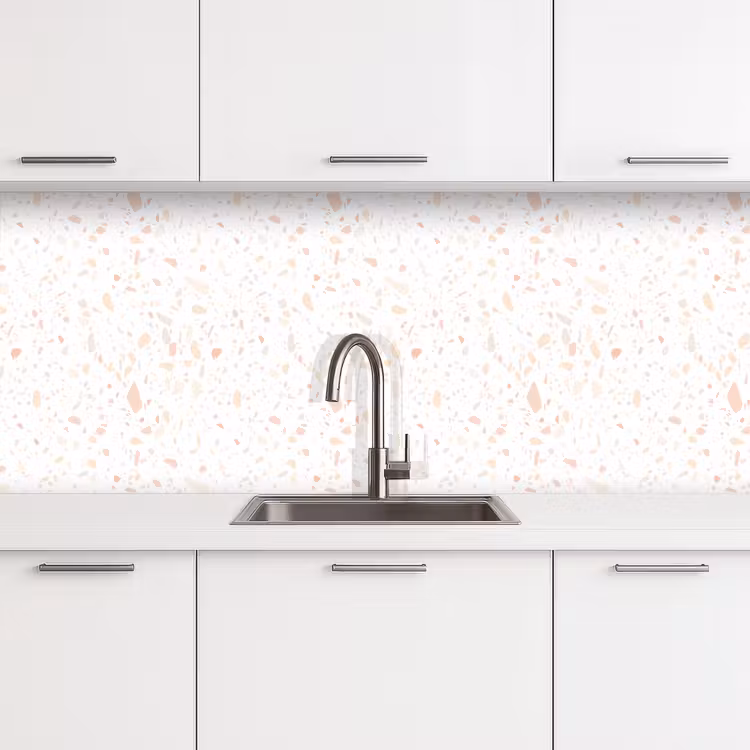 Kitchen splashback - Terrazzo - Pattern - White - Peach — 4