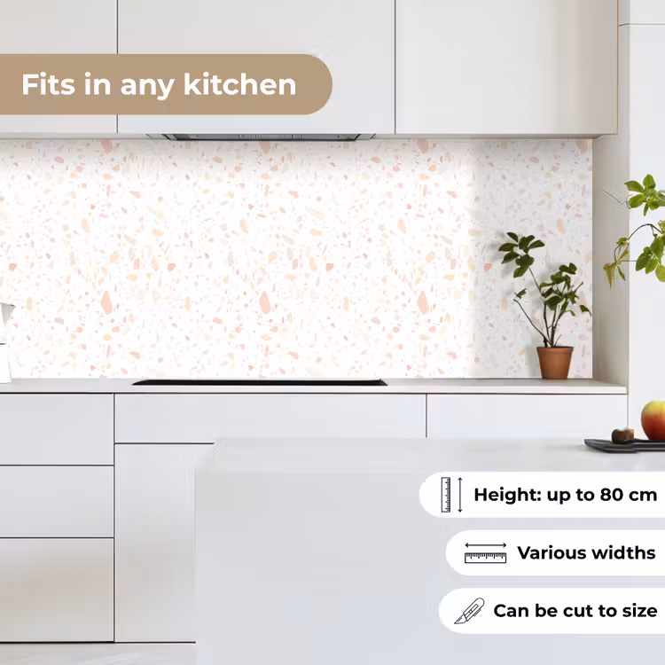 Kitchen splashback - Terrazzo - Pattern - White - Peach — 7