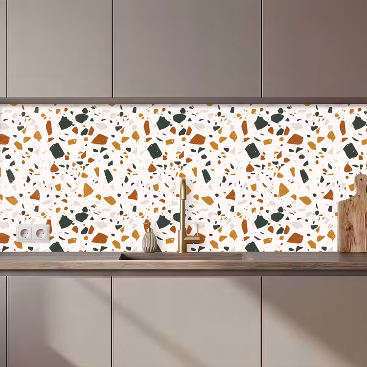 Kitchen splashback - Terrazzo - Pattern - White - Terra — 1