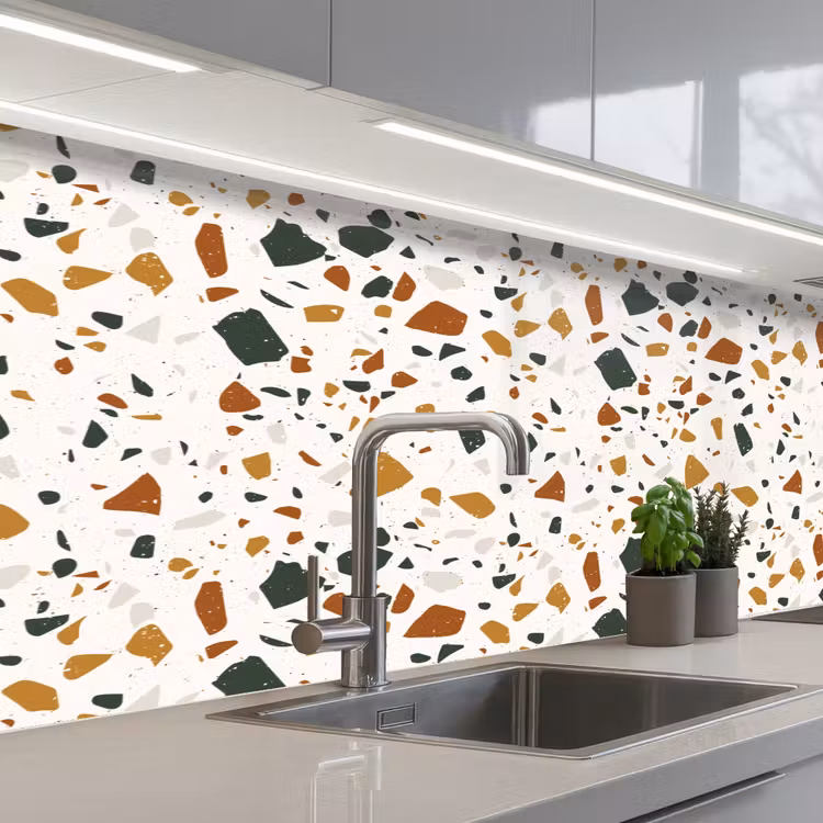 Kitchen splashback - Terrazzo - Pattern - White - Terra — 2