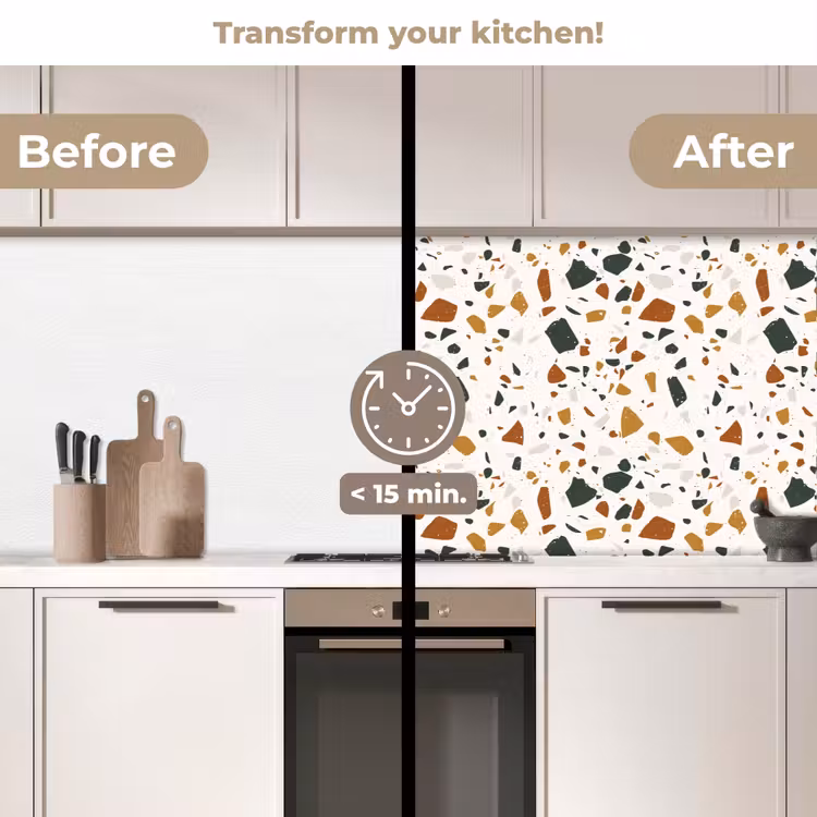 Kitchen splashback - Terrazzo - Pattern - White - Terra — 3