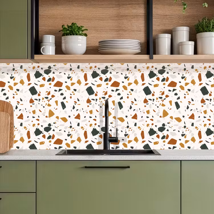 Kitchen splashback - Terrazzo - Pattern - White - Terra — 8