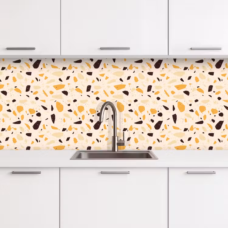 Kitchen splashback - Terrazzo - Pattern - Yellow -. — 4