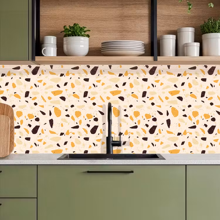 Kitchen splashback - Terrazzo - Pattern - Yellow -. — 8