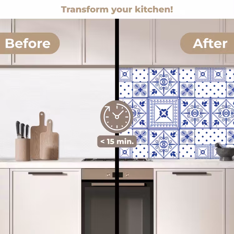 Kitchen splashback - Tiles - Patterns - Delft Blue — 3
