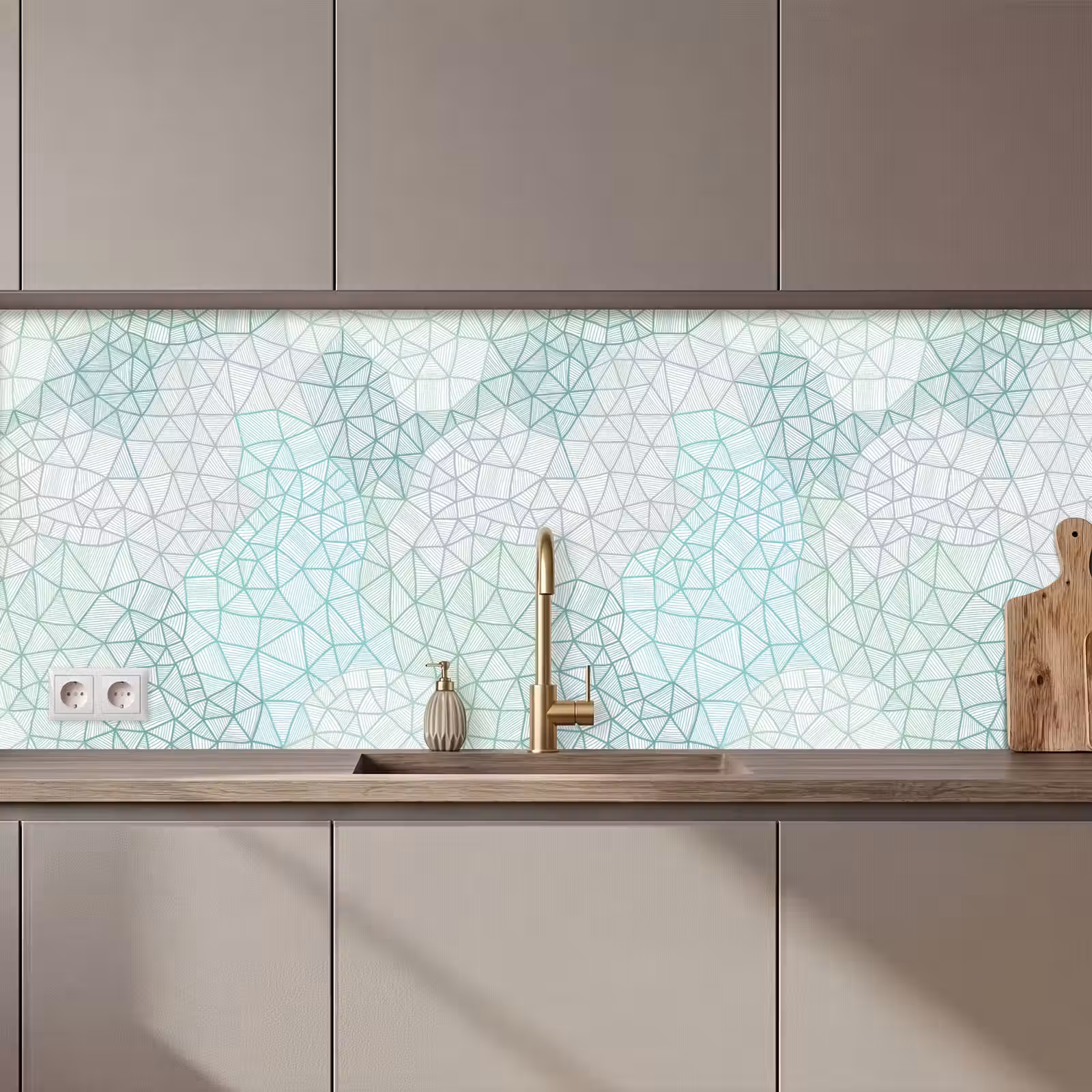 Kitchen splashback - Geometry - Pattern - Green — 1