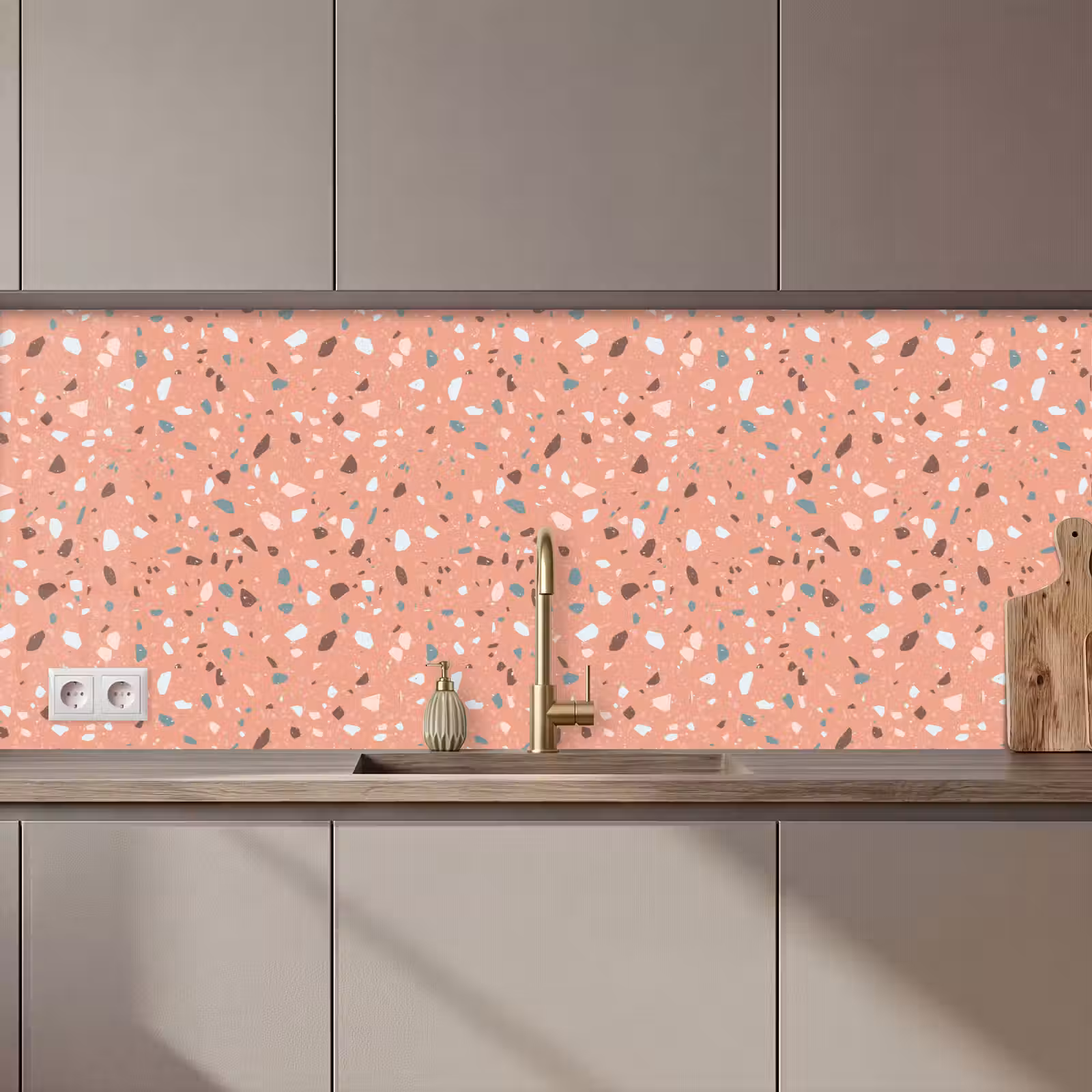 Kitchen splashback - Terrazzo - Pattern - Colorful - Pink - Blue — 1