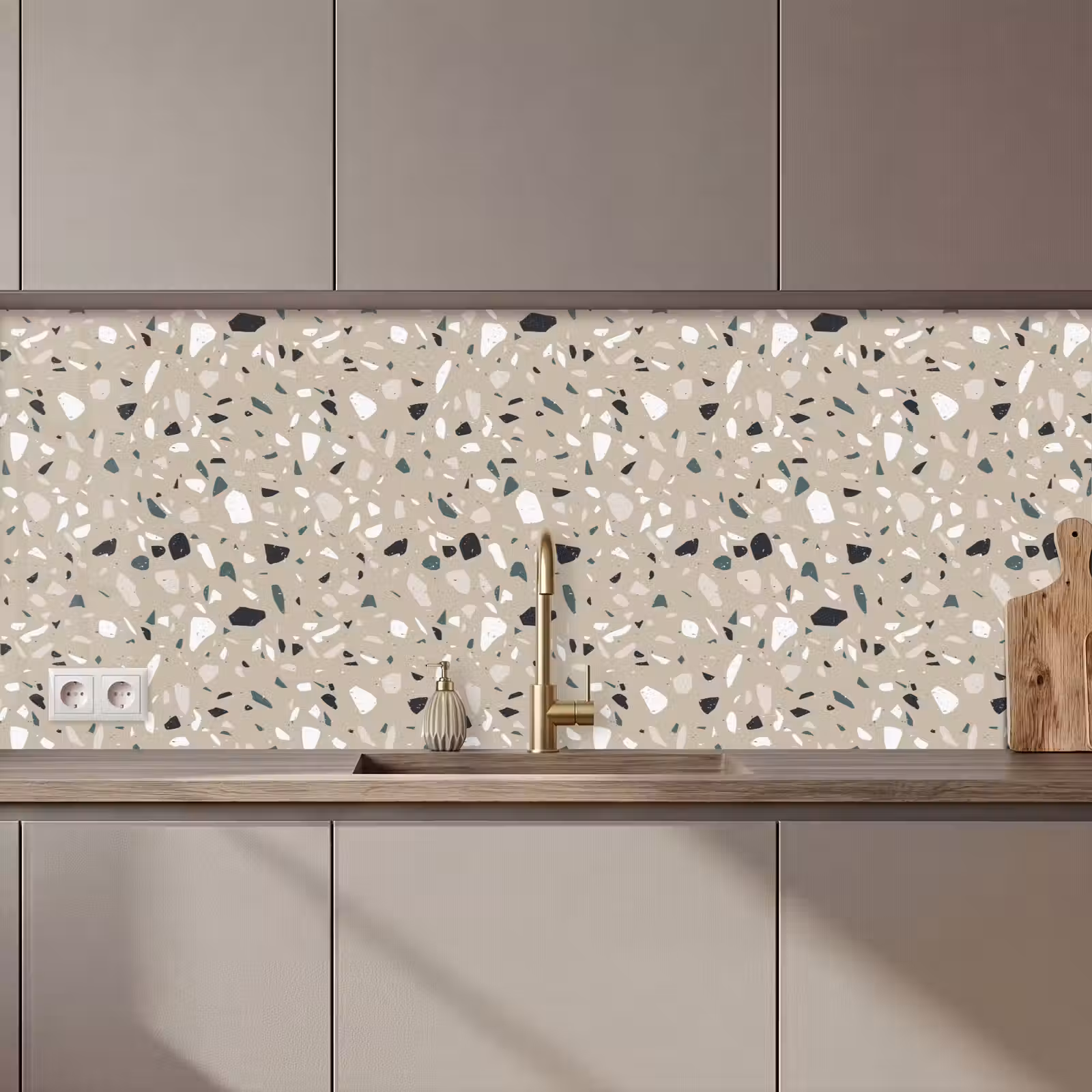 Kitchen splashback - Terrazzo - Pattern - Green — 1