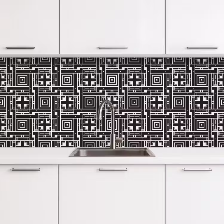 Kitchen splashback - Geometry - Pattern - Black — 4