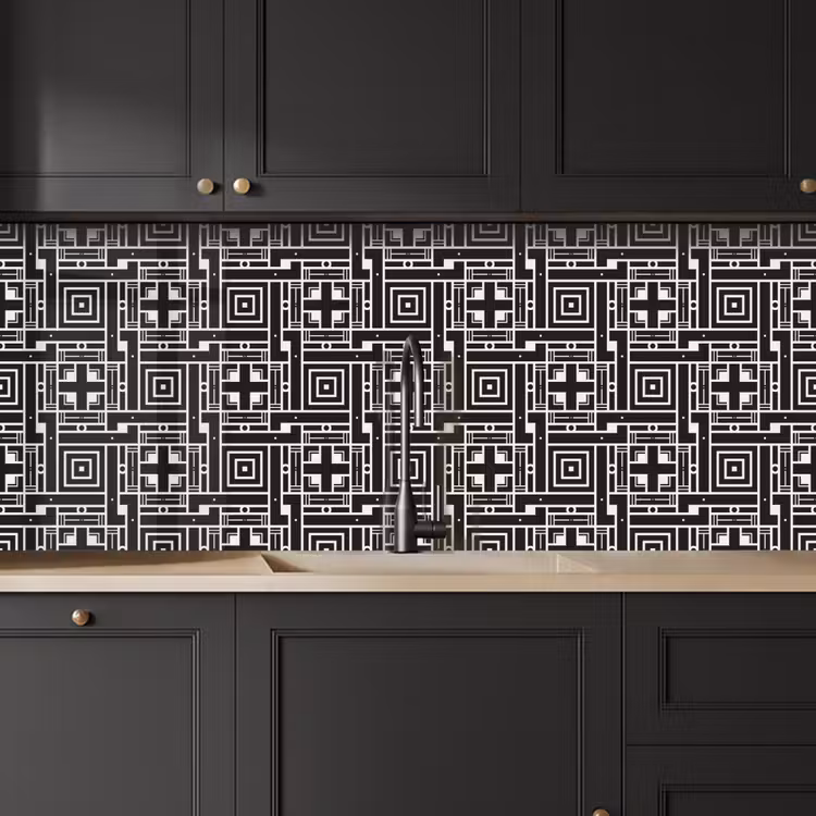 Kitchen splashback - Geometry - Pattern - Black — 6