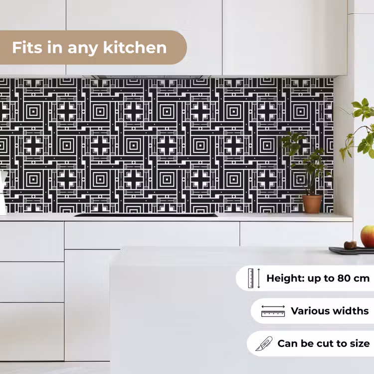 Kitchen splashback - Geometry - Pattern - Black — 7