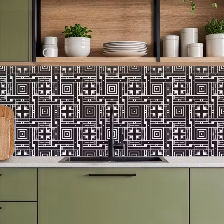 Kitchen splashback - Geometry - Pattern - Black — 8