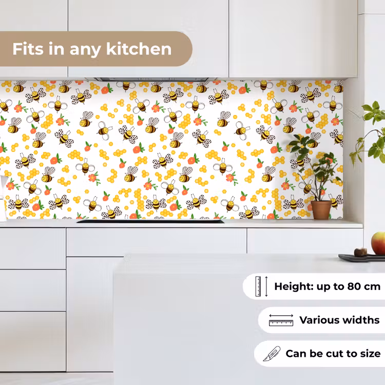 Kitchen splashback - Honey - Bee - Flowers - Patterns - Spring — 7