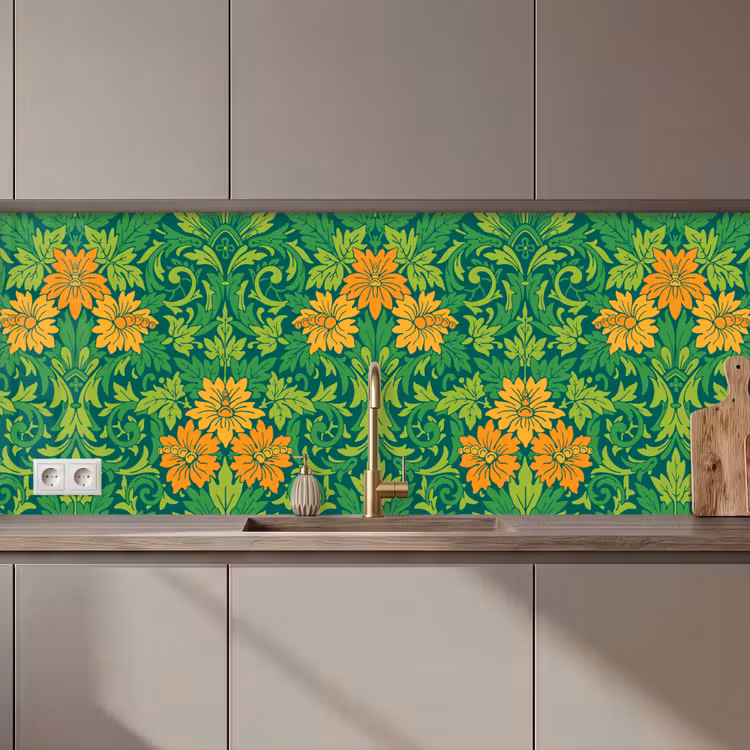 Kitchen splashback - Leaves - Flowers - Boho - Patterns — 1