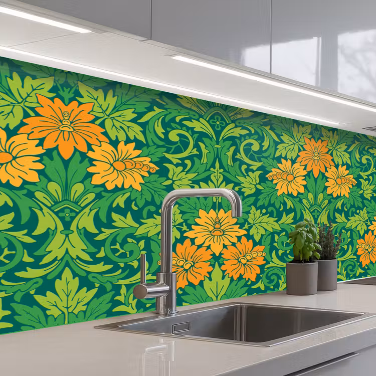 Kitchen splashback - Leaves - Flowers - Boho - Patterns — 2