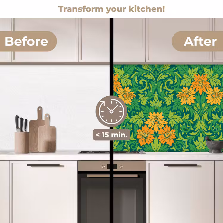 Kitchen splashback - Leaves - Flowers - Boho - Patterns — 3