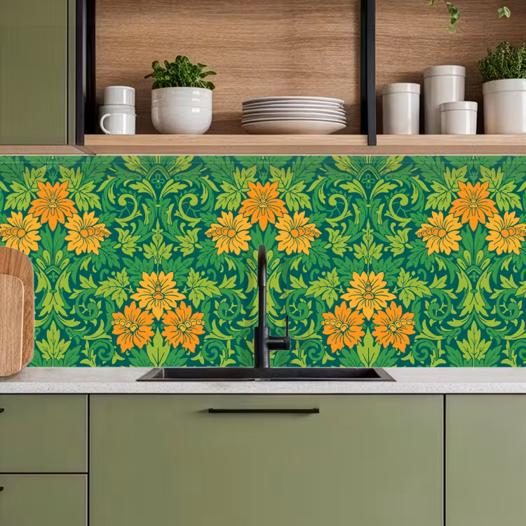 Kitchen splashback - Leaves - Flowers - Boho - Patterns — 8