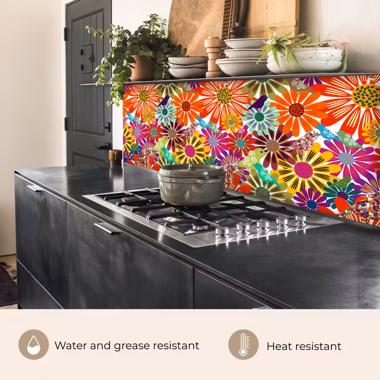 Kitchen splashback - Rainbow - Flowers - Patterns - Hippie — 5