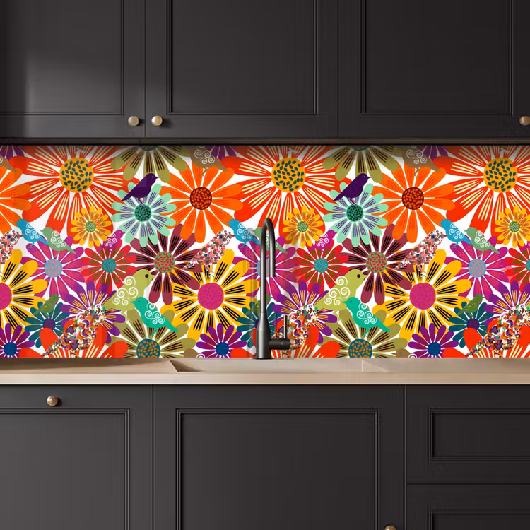 Kitchen splashback - Rainbow - Flowers - Patterns - Hippie — 6
