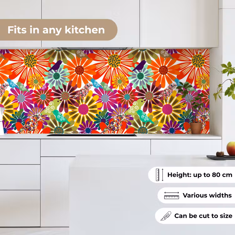 Kitchen splashback - Rainbow - Flowers - Patterns - Hippie — 7