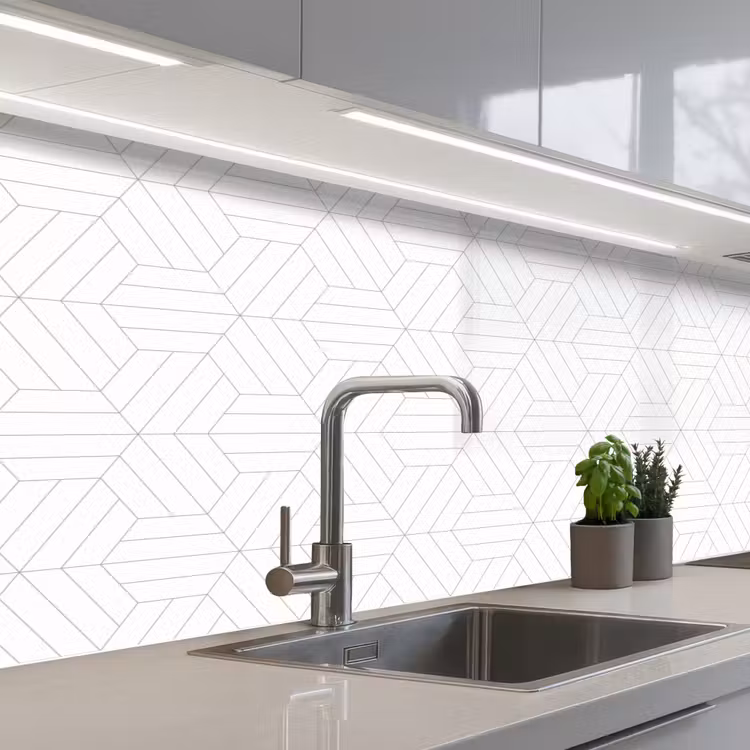 Kitchen splashback - Pattern - Line - Design - Black - White — 2