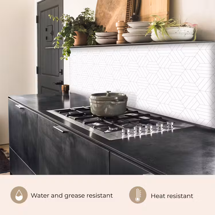 Kitchen splashback - Pattern - Line - Design - Black - White — 5