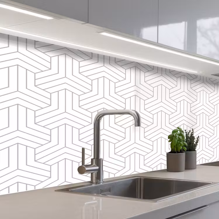 Kitchen splashback - Patterns - Abstract - Black - White - Geometry — 2