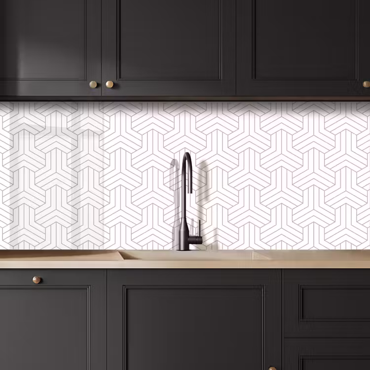 Kitchen splashback - Patterns - Abstract - Black - White - Geometry — 6
